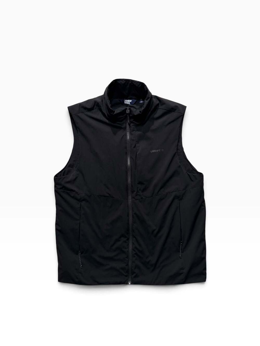 Lands' End Black Full-Zip Athletic Vest